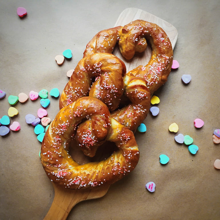 barley and birch best buttery soft pretzels with pink salt sprinkles
