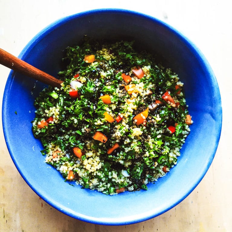 healthy kitchen-sink summer quinoa salad recipe via barley & birch