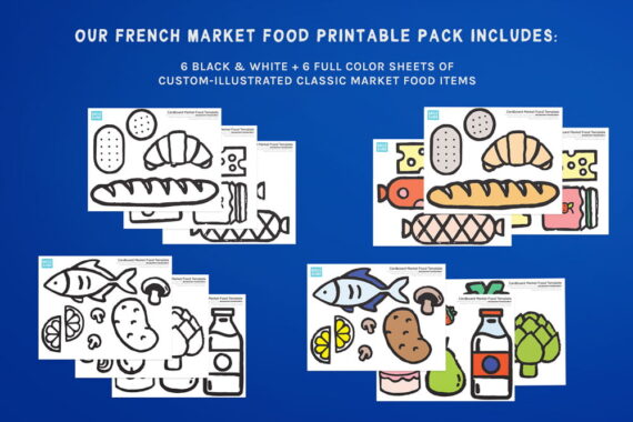 French Market Food Printable Pack Preview