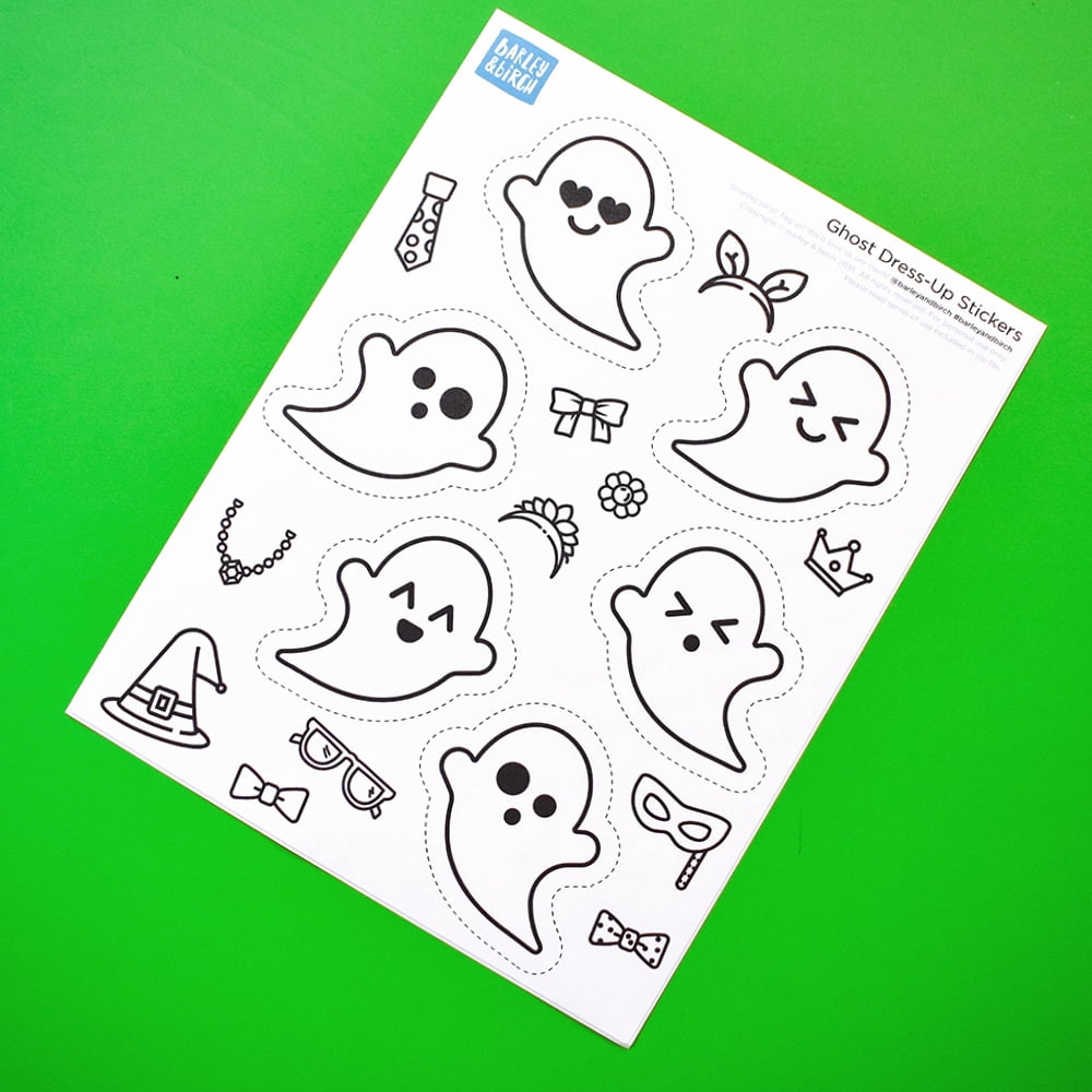 DIY Ecto-Cooler with a cute dress-up ghost sticker printable! Perfect for a kids Halloween party!