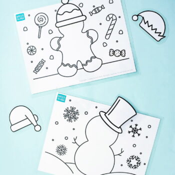 Make gingerbread and snowmen with these festive winter play dough mats! Add spices, peppermint and glitter for a fun winter sensory experience. | via barley & birch