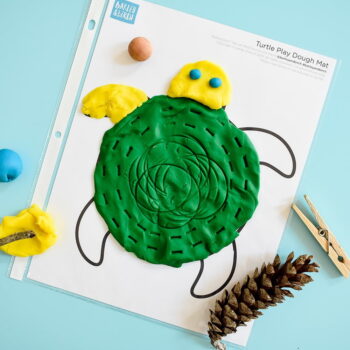 This adorable baby turtle play dough invitation only uses a few basic materials and encourages kids to explore nature, patterns and forms! | via barley & birch