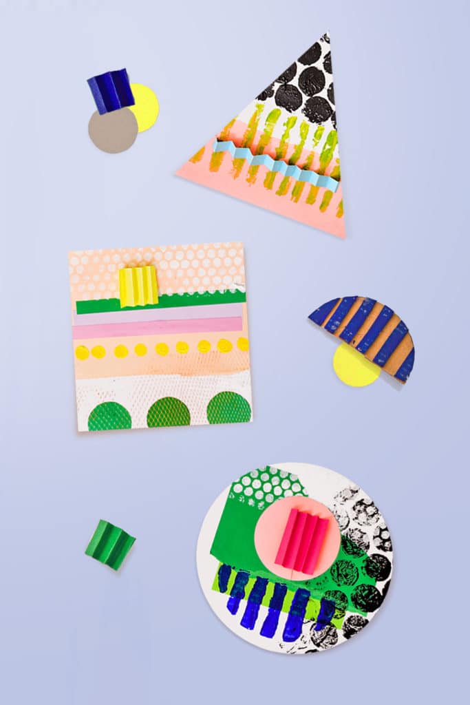 Our stamped shape collages