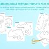 Chameleon and Jungle Leaf Printable Template Set Preview