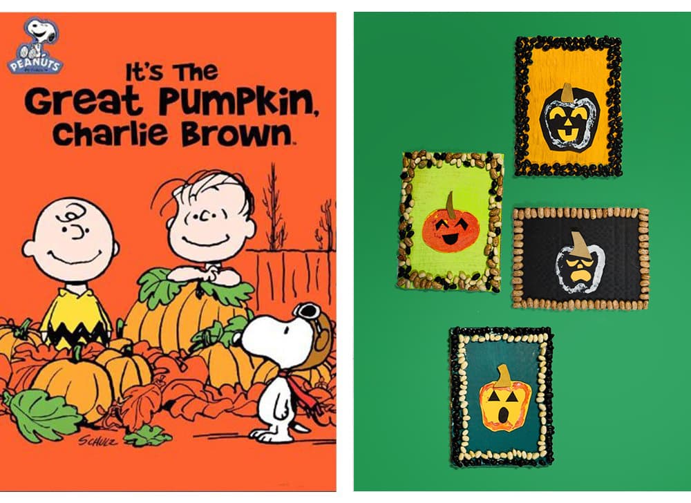 Watch The Great Pumpkin and make your own potato print pumpkin art!