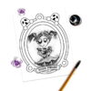 A brush and ink drawing using one of our haunted picture frame prompts.