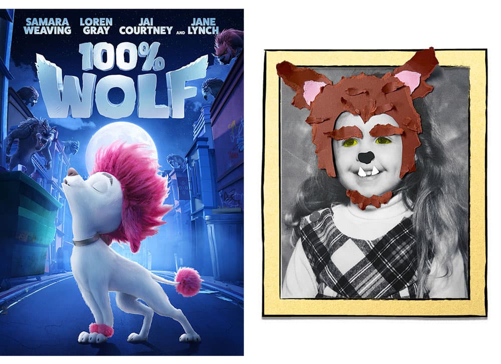 A poster of the kids Halloween movie 100 wolf with our paper werewolf kids craft project