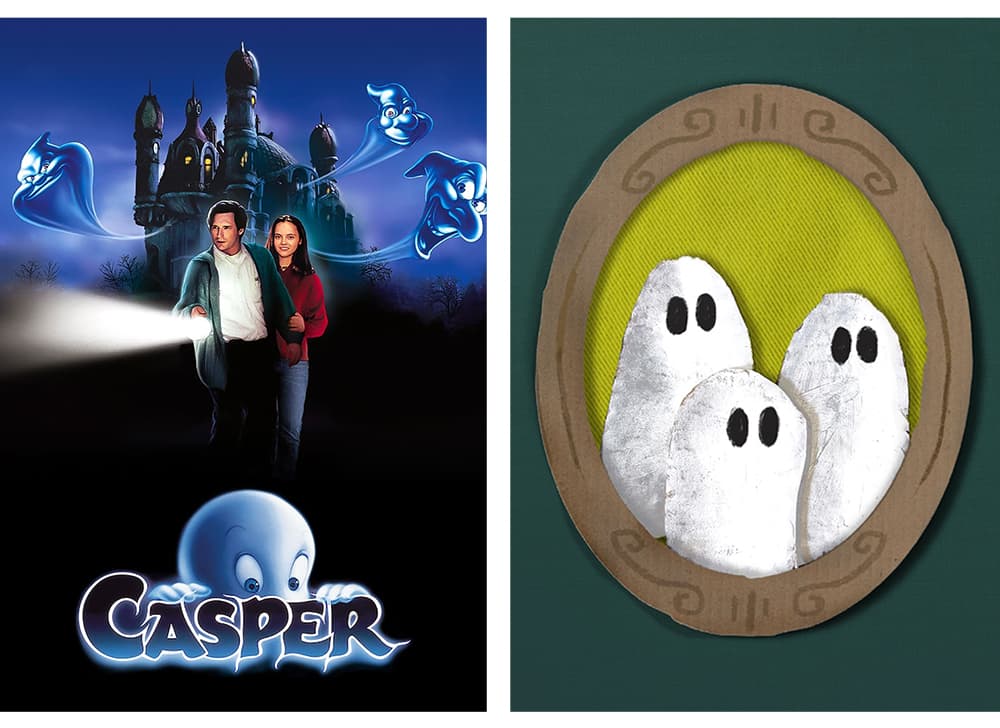 A poster of the kids Halloween movie Casper with our ghost craft for kids