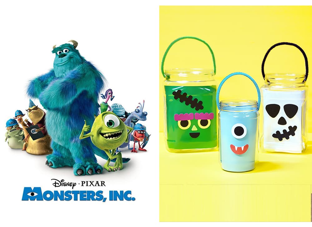 A poster of the kids Halloween movie monsters inc with our monster treat pail craft