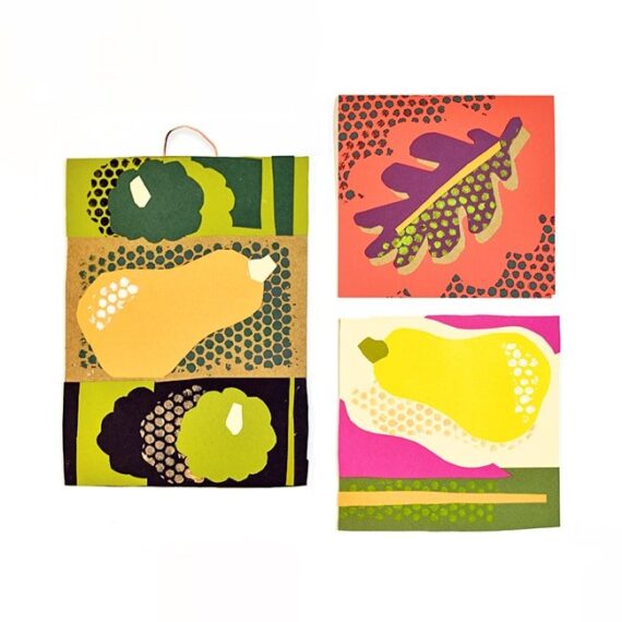 bandb-2019-Halftone-Leaf-Gourd-Collages-FEATURE2 These halftone collages are a great autumn or Thanksgiving art activity for kids | via barley & birch