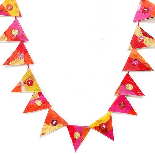 Kids holiday crafts from everyday supplies - tissue paper advent calendars | via barley & birch