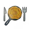 A preview of our finished cardboard tableware and painted pancakes using our printable template set