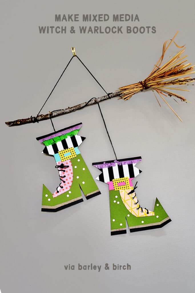Kids will love designing their own pair of witch or warlock boots for this creative mixed media Halloween art project! | via barley & birch