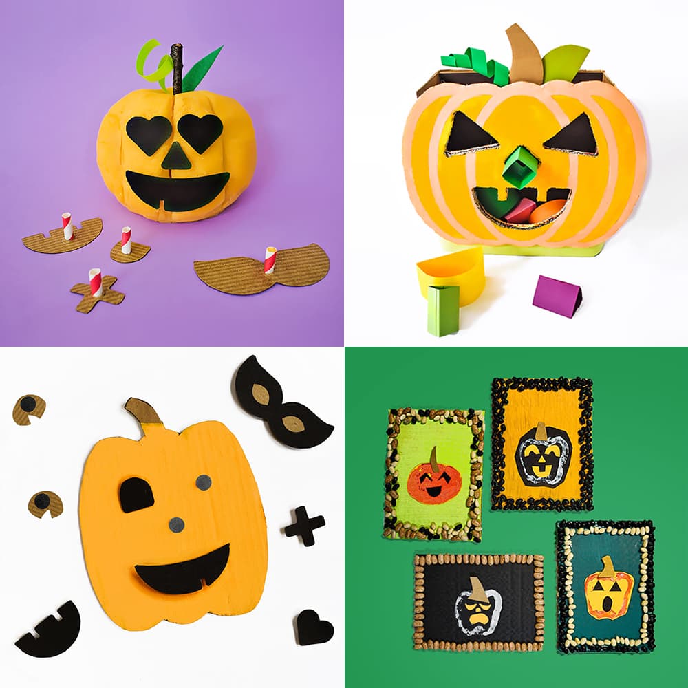 Four modern Halloween pumpkin crafts and activities for kids