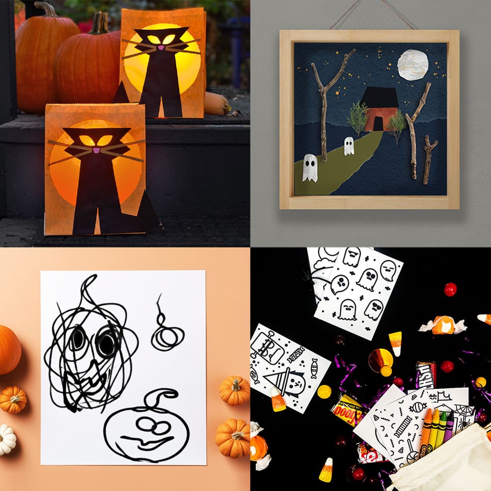 Four of our general Halloween themed kids crafts activities for October fun
