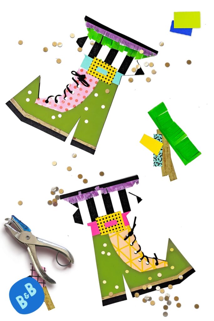 An Easy and Creative Paper Witch Boot Craft for Halloween