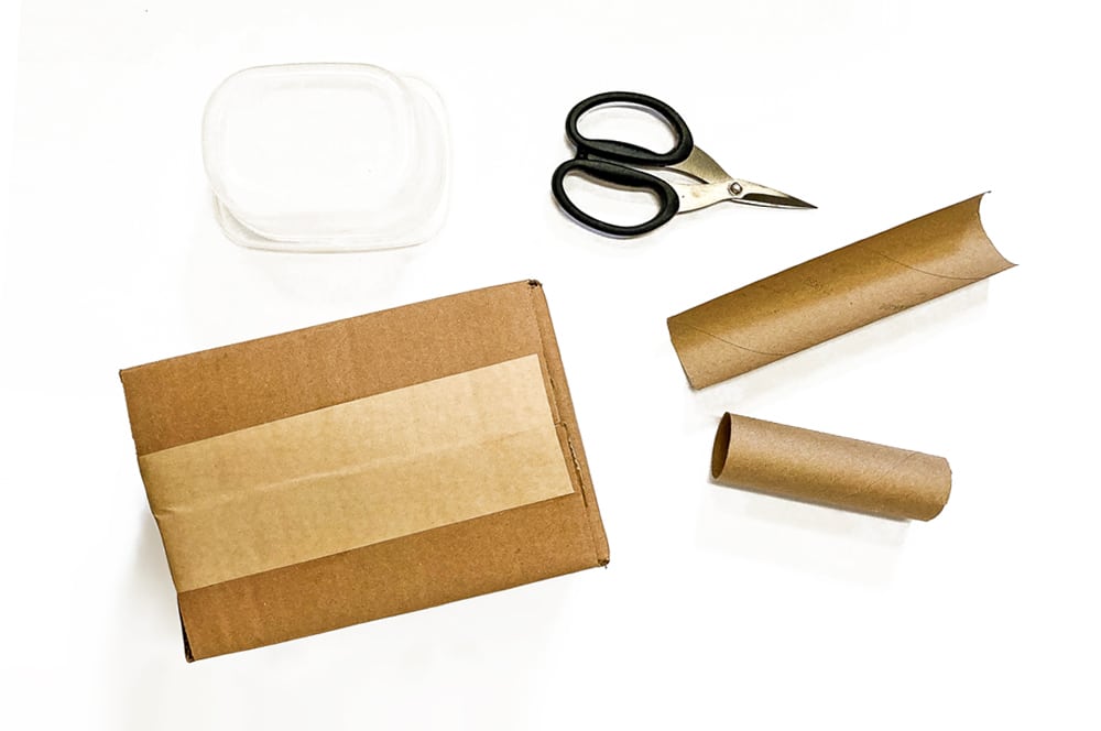 Cut a cardboard paper towel roll in half, the cut cut in half again lengthwise to make your plow shovel. | via barley & birch