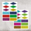 printable-diy-80s-drink-flags Our printable DIY eighties drinking straw flag templates sitting against a concrete background