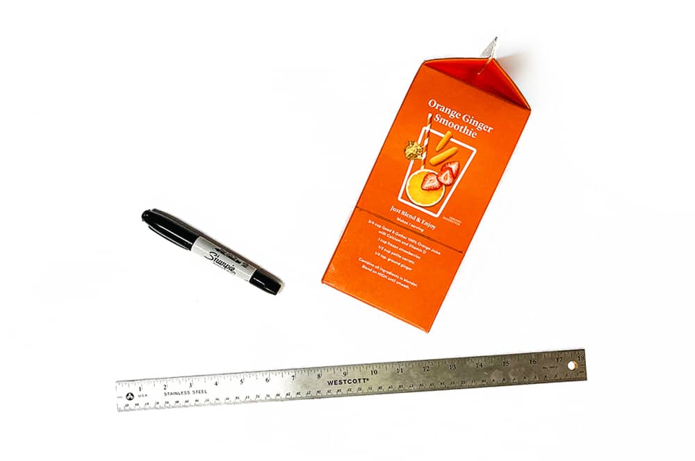 Make a cut line all the way around your juice carton