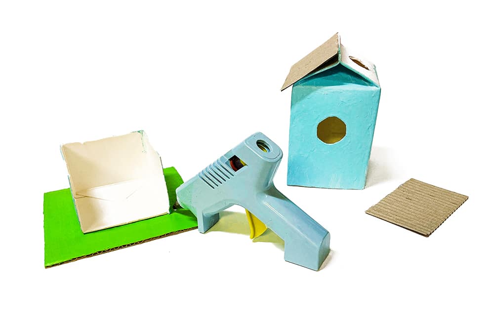 Hot glue to put the pieces of your birdhouse together