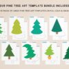 Pine Tree Art Template Bundle Preview 2