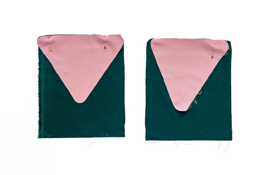 Pin the roof pieces of each home to the building facade pieces