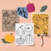Fall-Favorites-Printable-Template-Bundle-Preview-1 Printable acorn mushroom and pumpkin templates from our fall favorites printable art template bundle sitting on a peach background with autumn ephemera