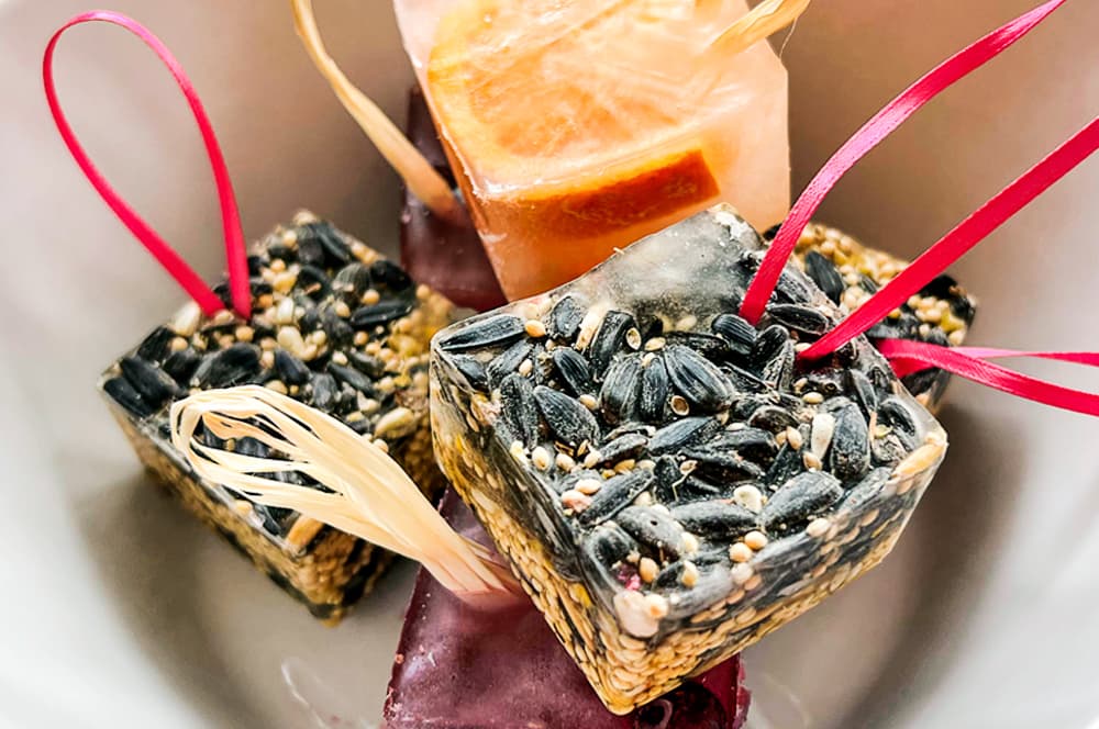 How to make frozen birdseed feeders step three