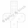 A preview of our black and white numbered printable paper dice template.