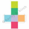 A preview of our full-color blank printable paper diceA preview of our full-color blank printable paper dice template.