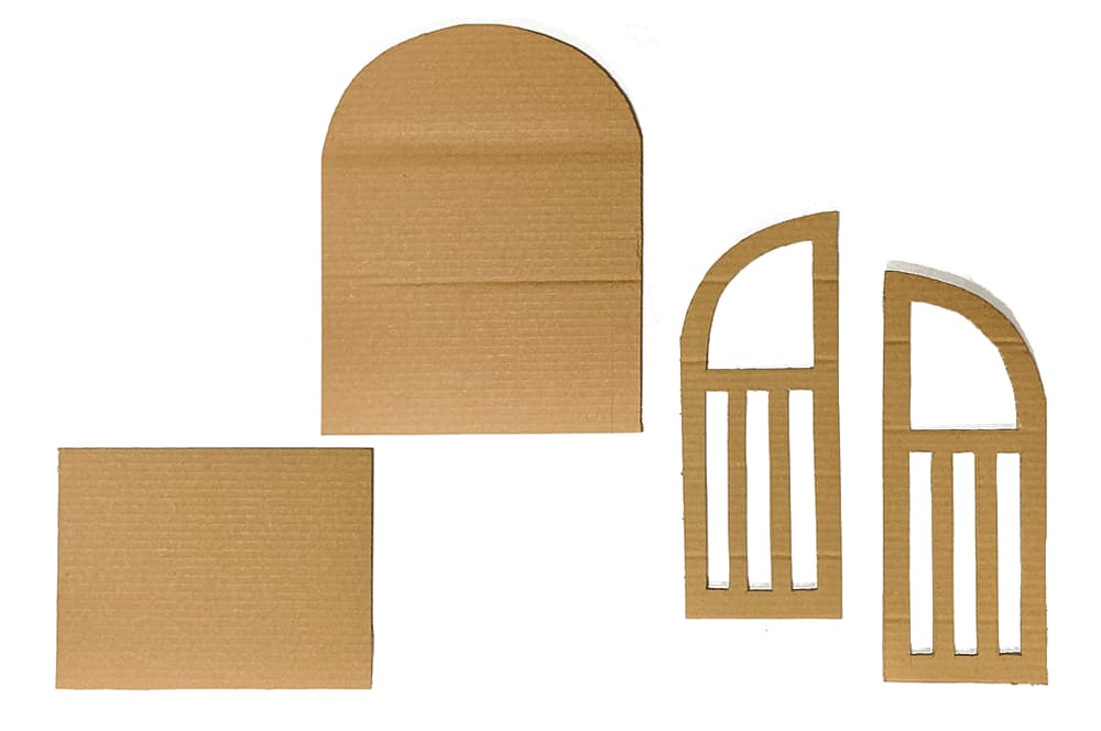 A craft process picture showing how to make our cardboard fold out secret garden craft