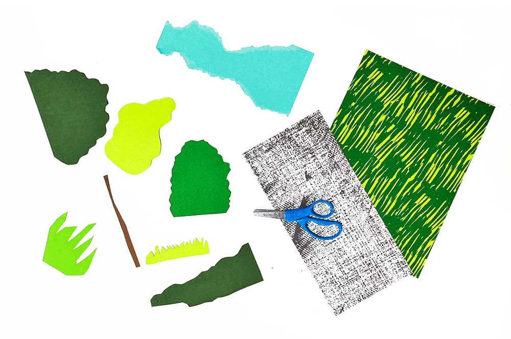 A craft process picture showing how to make our cardboard fold out secret garden craft