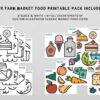 Pieces of our printable farm market food templates for dramatic play