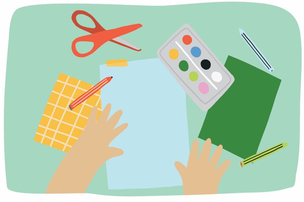 Illustration for a holiday family craft afternoon 