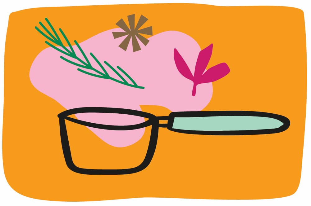 An illustration of a DIY holiday simmer pot 