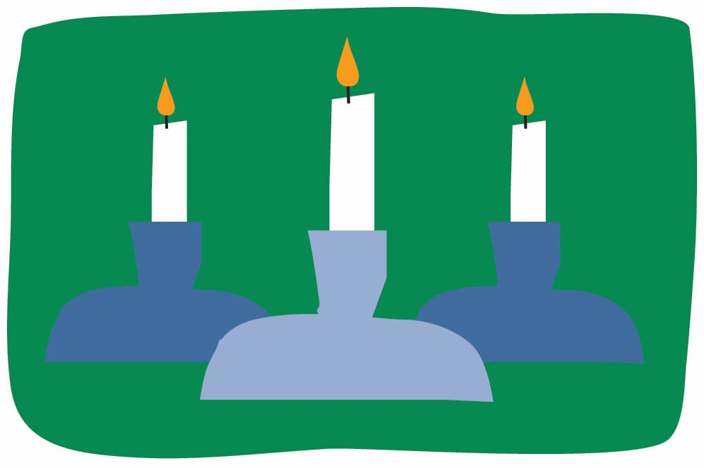Illustration for a holiday family candlelit dinner activity 