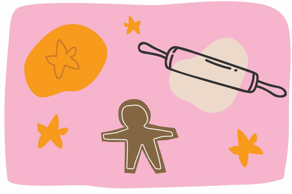 Illustration of a holiday playdough play activity