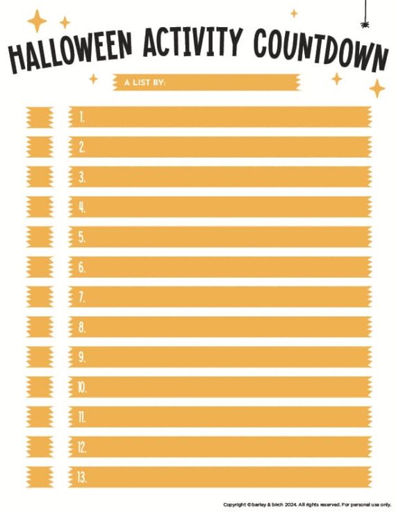free-printable-Halloween-bucket-list-for-kids-1 A preview of one of the versions of our free printable Halloween activity list for kids