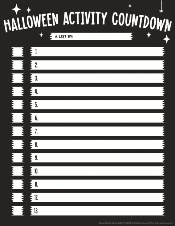 free-printable-Halloween-bucket-list-for-kids-3 A preview of one of the versions of our free printable Halloween bucket list for kids