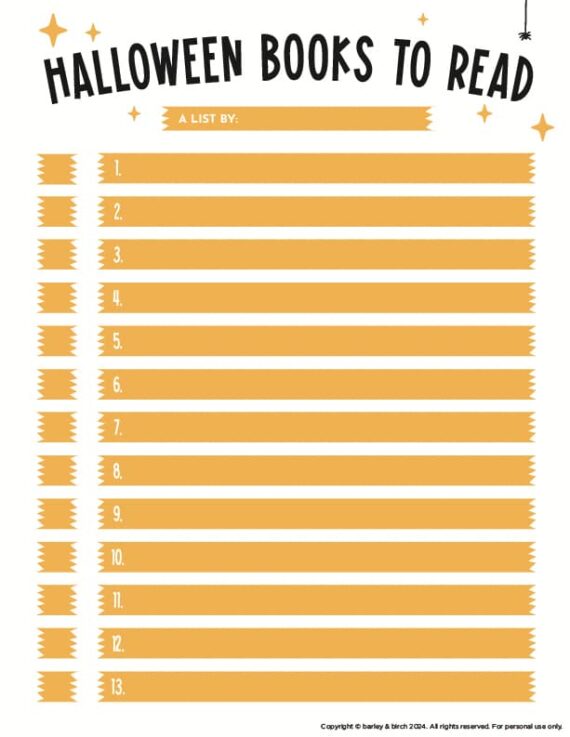 free-printable-Halloween-reading-countdown-list-for-kids-4 A preview of one of the versions of our free printable Halloween reading countdown lists for kids and families