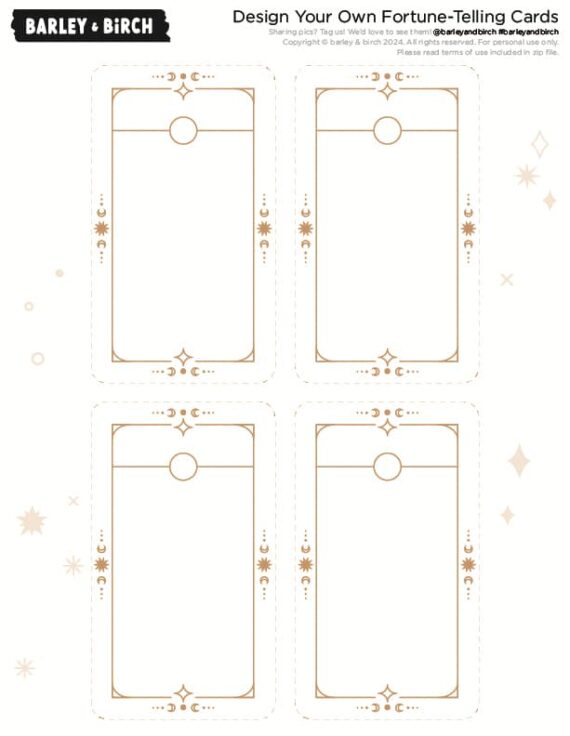 A preview of one of our DIY tarot card deck sets