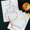 Printable Cauldron and Crystal Ball Drawing Prompt and Template Set