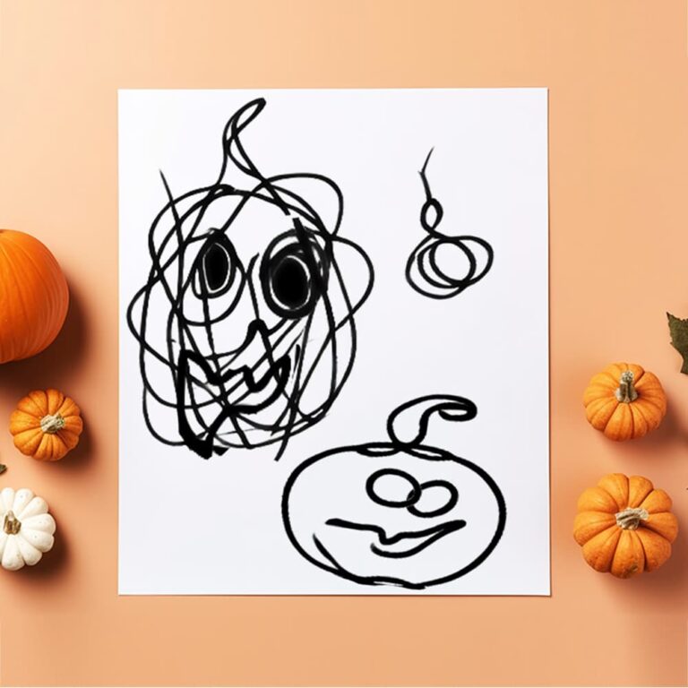 Kids halloween blind drawings