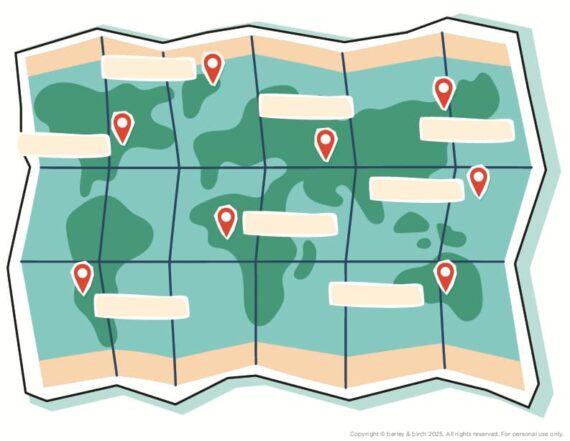 A preview of our customizable travel map